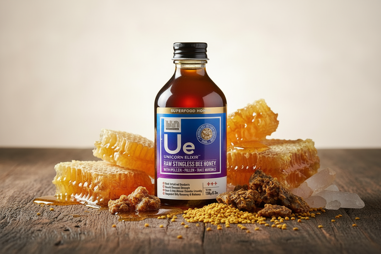 BBN Unicorn Elixir Raw Stingless Bee Honey Natural Ingredients Propolis Pollen Singapore